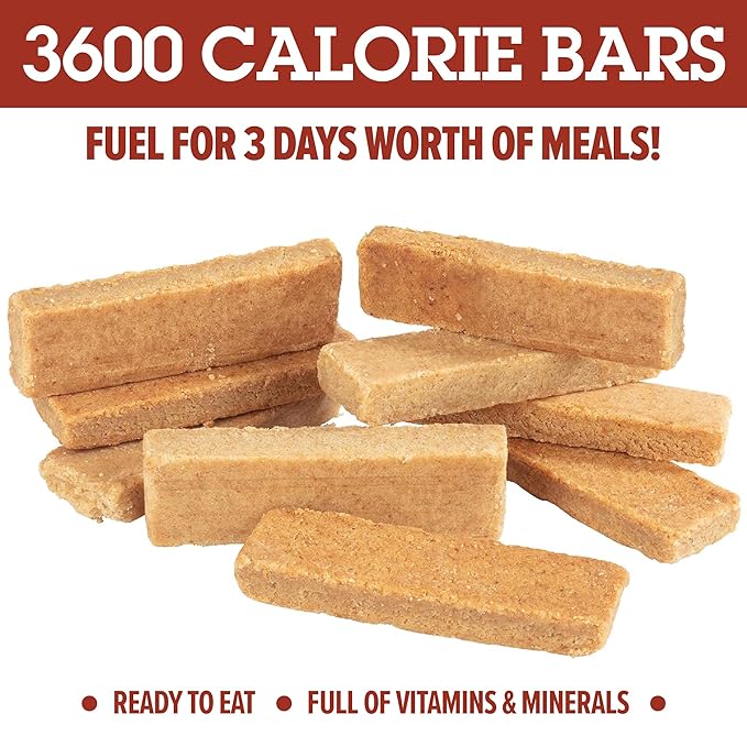 Grizzly Gear Emergency Food Rations- 3600 Calorie Bar (Vanilla Poundcake) - 3 Day, 72 Hour Ready To Eat Supply For Disaster, Hurricane, Flood Preparedness - Non Thirst Provoking - 5 Year Shelf Life
