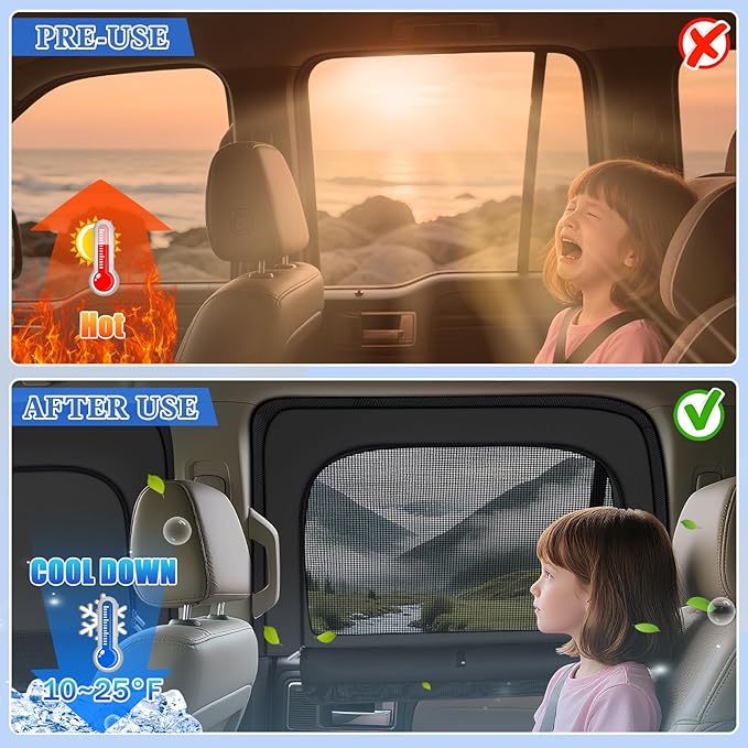 ZATOOTO Car Window Shades for Ford F-150 2021-2024 Car Window Covers Blackout | Double-Layer with Zipper | Airflow and Privacy F-150 Window Screen with Storage Bag for Camping Napping Traveling