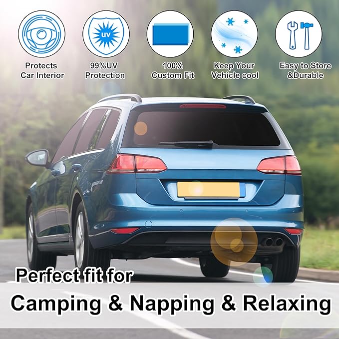 6PCS Windshield Sun Shade Custom Fit for 2013-2018 Volkswagen VW Golf MK7 Accessories Foldable Sunshade Side Rear Window Shade Cover Full Set Privacy Protection Keeps Car Cool