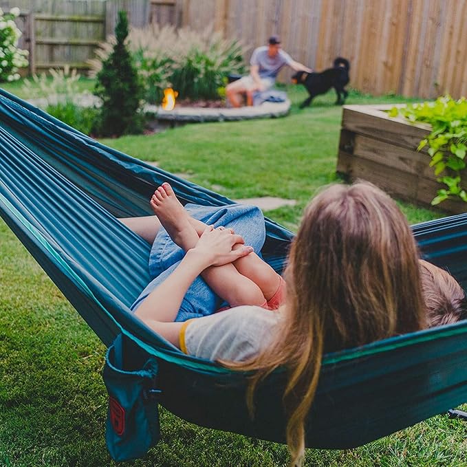 GRAND TRUNK TrunkTech Double Hammock | Ultra-Strong & Lightweight | 11 ft Hammock with Ripstop Nylon | 500 lb Capacity | Fast-Drying & Weather-Resistant | Eclipse