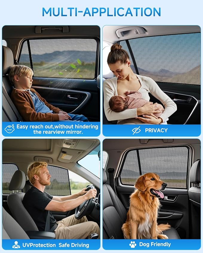 Car Window Shades for Mazda-CX-5(2017-2023),4 Pack Car Window Cover for Baby Sun Shade Blocker Breathable Mesh,Reduce UV Rays & Heat Insulation Privacy Protection for Camping, Travel, Sleep