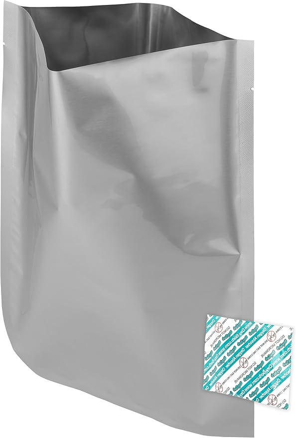 60 - 1 Gallon (10"x14") Mylar Bags & 60 - 300cc Oxygen Absorbers For Dried Dehydrated and Long Term Food Storage - Food Survival