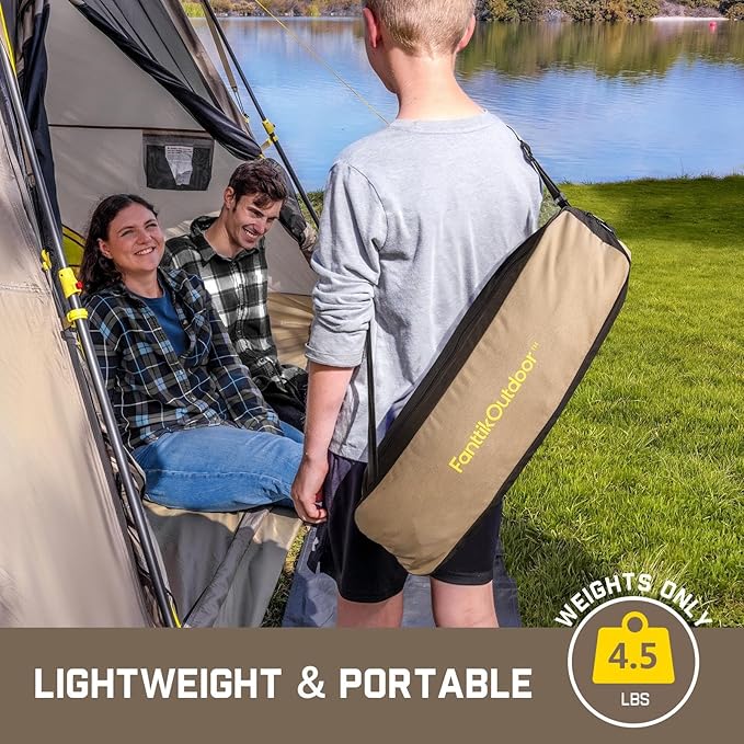 FanttikOutdoor Zeta L8 Max Camping Chair, Portable & Lightweight, Multi-Angle Adjustable, Supports up to 250 lbs, Comfort-Driven Design, High Strength Camping Chair for Travel, Hiking, Fishing, Khaki