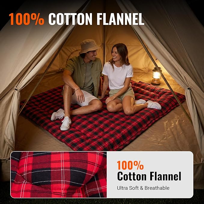 KingCamp Sleeping Bag for Adults, Cold Weather & Warm XL Big and Tall Flannel Sleeping Bags with Compression Sack Portable Waterproof Essentials Gear Accessories for Outdoor Camping