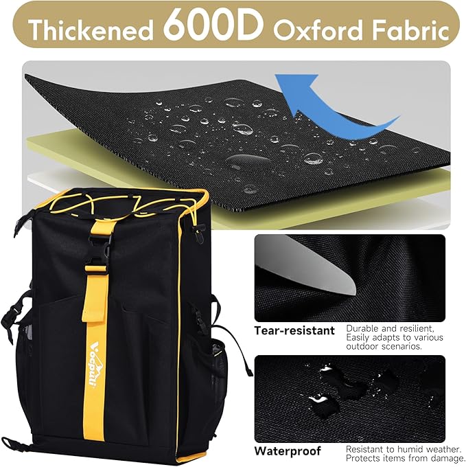 Camping Backpack - Aviation Aluminum Table Frame + 2 Folding Camping Chairs,+ Convertible Backpack Tabletop, Quick Setup&Portable,Camping Gear,Gifts for Camping, Picnic, Beach (Black)