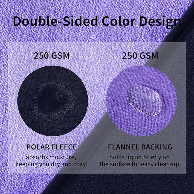 QiyI Waterproof Blanket for Bed King Size, Washable Reversible Bed Cover, Large Leakproof Stain-Resistant Furniture Protector for Travel & Camping, 80"x90", Dk Purple/Lt Purple