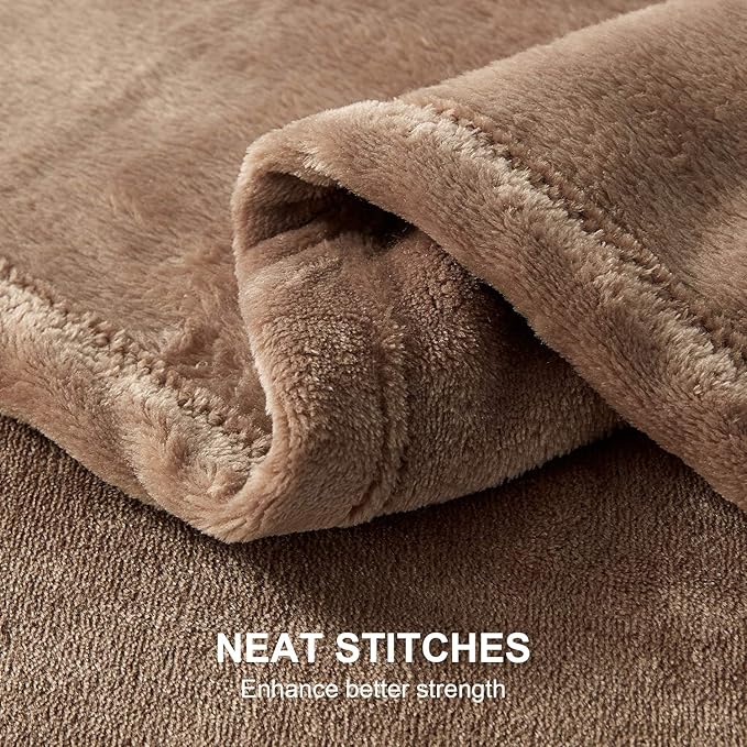 Hansleep Fleece King Size Blanket for Bed Camel, Super Soft Flannel Fuzzy King Size Plush Cozy Blanket for All Seasons, Camel, King 90x108 Inches
