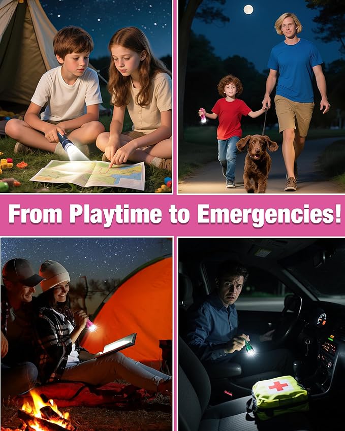 EverBrite 3-Pack Small Flashlight, Compact LED Flashlights with 3 Modes, Water-Resistant Mini Flashlight for Home, Camping, and Emergencies, 3 AAA Batteries Included, Assorted Colors