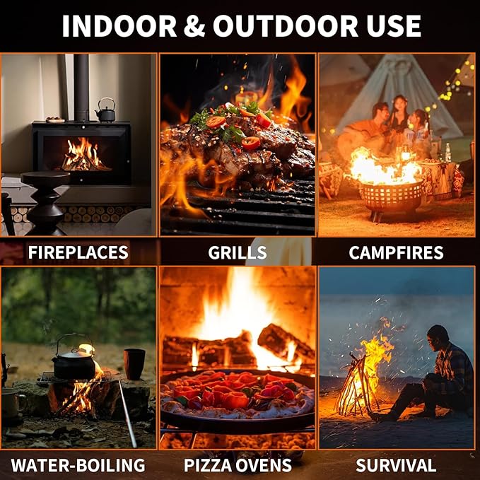 KACHUAN BEAR Fire Starter - Natural Fire Starters for Fireplace, Campfires, Chimney, BBQ, Fire Pit & Wood Fireplace - Odorless Pine Firestarter, Charcoal Starter for Grill (60pcs)