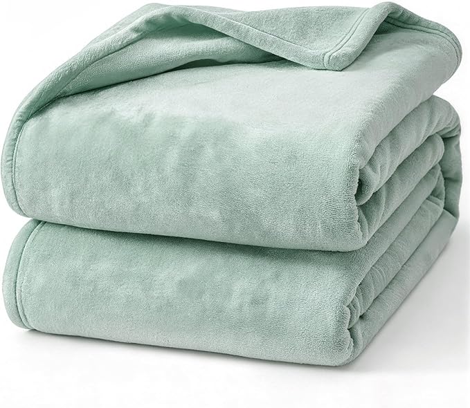 Hansleep Fleece Celadon Throw Blanket, Super Soft Flannel Fuzzy Plush Cozy Blanket for All Seasons, Celadon, Throw 50x60 Inches