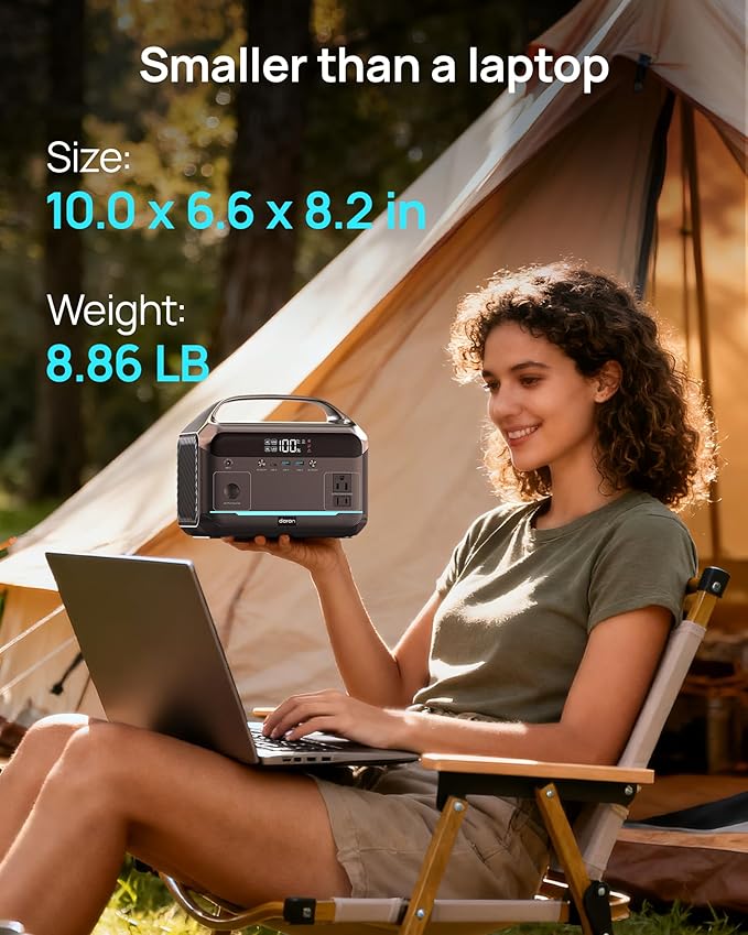 Portable Power Station with 80W Solar Panel, 288Wh LiFePO4 Battery 600W Power Bank with AC Outlet 110V/1200W Surge, Solar Generator 1.7H Fast Charging for Camping, Hurricane Emergency,RV,Home Use