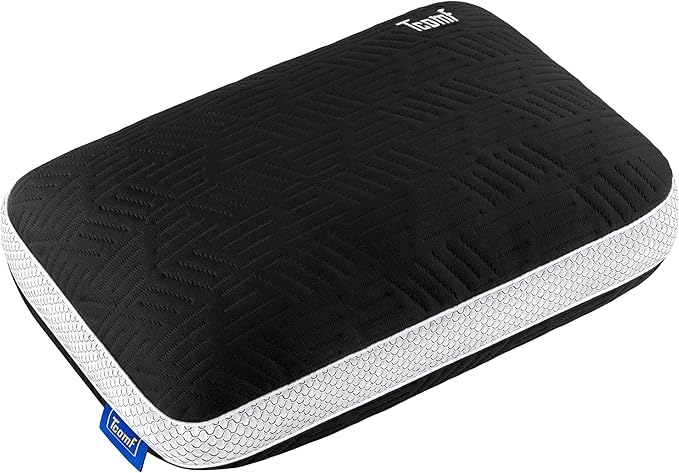 Camping Pillow: Dual Cover, Memory Foam Travel Pillow, Medium Firm Camp Pillow, Camping Pillows for Sleeping, 5 Layers for Support, Small Travel Pillow,Small Portable Pillow 10x16 Inches (Black)
