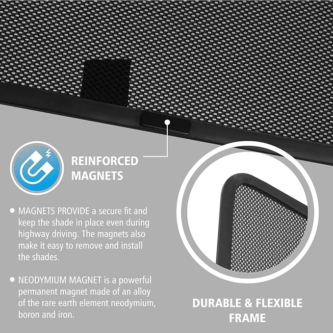 CLIM ART Magnetic Car Window Shades for Ford F150 2021-2026 SuperCrew –Custom-Fit Sun Blocker Curtains, Side Window Covers, Essential Car Accessories for Camping, Baby, and Privacy Protection - MS0253