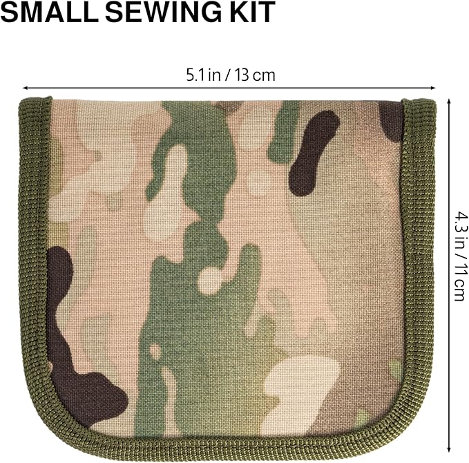 Military Sewing Kit, OCP Army Sewing Kit for Adults, Small Sewing Kits with Buttons for Men, Heavy Duty Small Travel Repair Sewing Tools Basic for Home, Outdoor, Tactical EDC Sew Kit (Multi, 1 Pack)