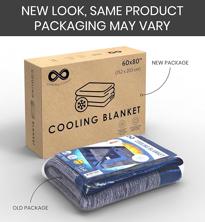 Everlasting Comfort Cooling Blanket for Hot Sleepers - Soft, Lightweight & Breathable Throw Blanket with Easy to Clean Material - Luxury Throws for Hot Flashes & Night Sweats (60"x80")