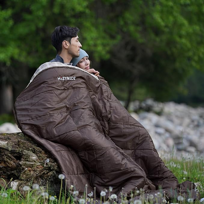 HiZYNICE Cold Weather Sleeping Bag 100% Cotton Flannel XXL for Adults Big and Tall,Free Compression Sack