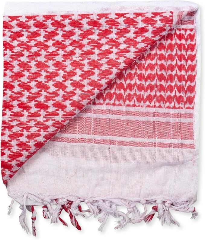 M MCGUIRE GEAR Shemagh Tactical Scarf, Middle Eastern Desert Hood, Bandana, Keffiyeh, Military Style, 100% Cotton, 42" x 42"