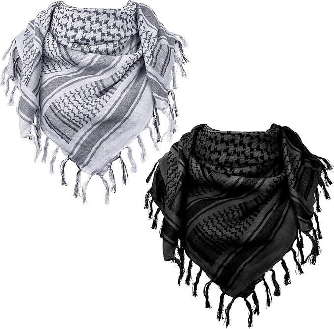 Aonal Military Shemagh Tactical Desert Scarf, 100% Cotton Keffiyeh Neck Head Scarf Wrap for Men Women