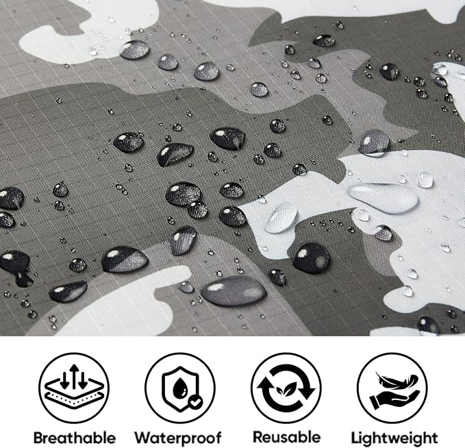 PTEROMY 3-in-1 Hooded Rain Poncho for Adult with Pocket, Waterproof Lightweight Unisex Raincoat for Hiking Camping Emergency