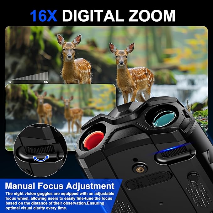 Night Vision Goggles,4K Night Vision Binoculars for Adult with 5000mAh Rechargeable Battery,16X Digital Zoom,3.5" HD Screen and 1000FT Viewing Range,32GB TF Card for Photo and Video,Ideal Gift for Men