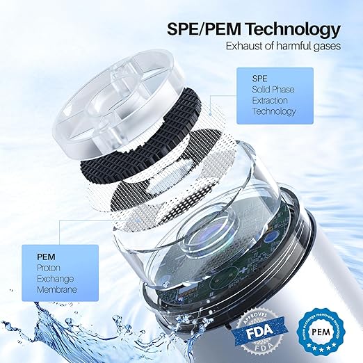MOVOCA Hydrogen Water Bottle, 3Min 2200PPB Rapid Hydrogen Water Generator -SPE PEM Tech, 14OZ Portable Hydro Water Machine, Health Care Gifts for Husband, Wife, Family, Friends, Travel