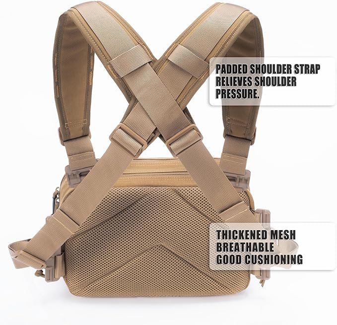 Tactical Chest Rig Bag Concealed Carry CCW Pack Molle Pouch IFAK EMT Medical Organizer for Outdoor Hunting Shooting Hiking with Quick Release Harness