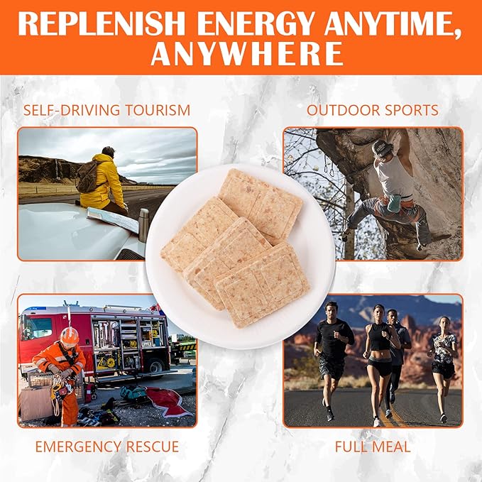Emergency Food Ration Bars, Multi Vitamin Flavor Survival Tabs Supply for Outdoor Camping Emergency Snowstorm Earthquake Disaster Preparedness Kit With Long Self Life 12 Count，Multi Vitamins