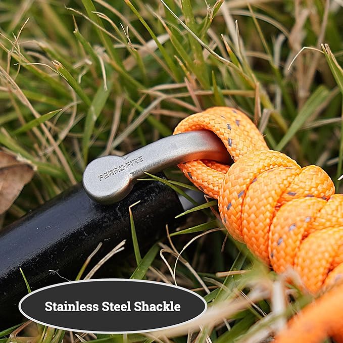 FS916 Super-Duty Fire Starter - 9/16 Inch Thick x 4 Inch Long Large Ferrocerium Rod with Magnesium, Carbon Steel Striker & 550 Paracord Lanyard for Camping, Survival, Emergency Kits