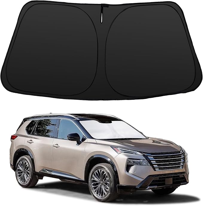 Windshield Sun Shade Fit for 2021 2022 2023 2024 2025 2026 Rogue 3rd Gen.Accessories(Not for Rogue Sport) Foldable Sunshade Shield Protector
