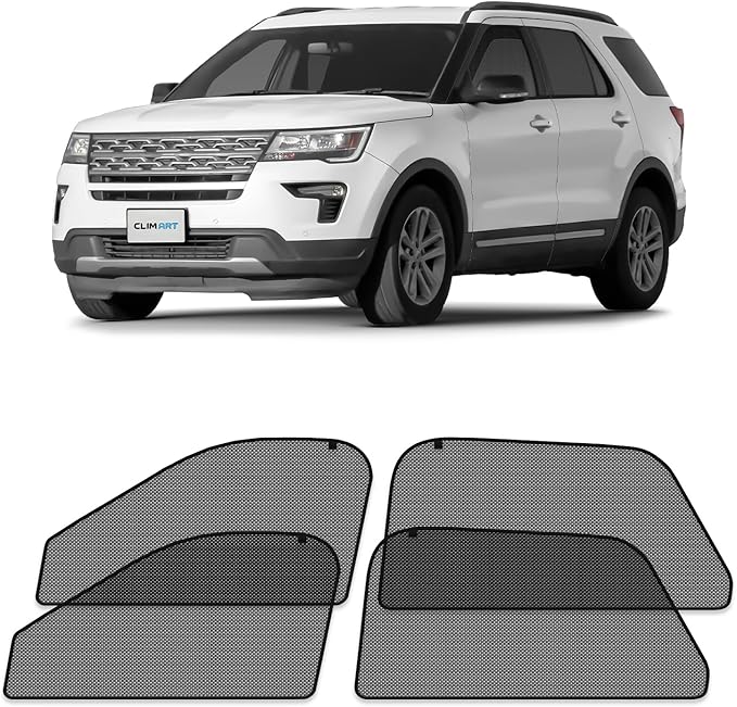 CLIM ART Magnetic Car Window Shades for Ford Explorer 2011-2019 – Custom-Fit Sun Blocker Curtains, Side Window Covers, Essential Car Accessories for Camping, Baby, and Privacy Protection - MS0250