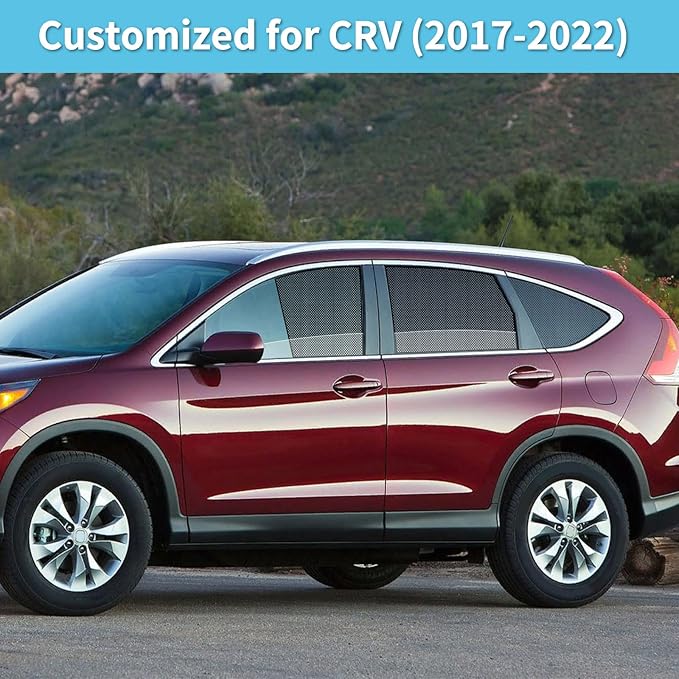 CRV Specific Side Window Sun Shades, 2017-2022 Vehicle Interior Shade for Baby Mesh Covers, Breathable, UV Protection and Heat Insulation (CRV（2017-2022）, Front+Rear side-4pcs)