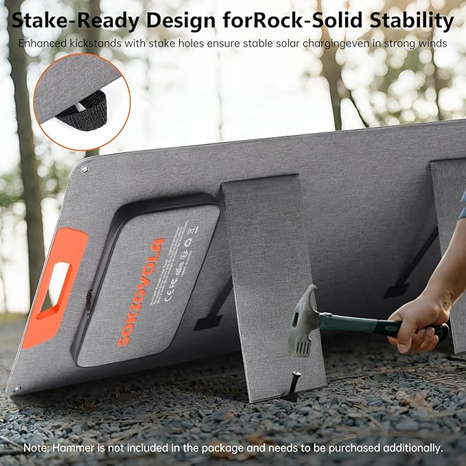 SOKIOVOLA 400W Portable Solar Panel for EF/Jackery/Bluetti/Anker Power Station,Ultra-Lightweight ETFE Foldable Solar Panel,25% High Efficiency,MC4 Output,for Outdoor Camping, Emergency Power Supply