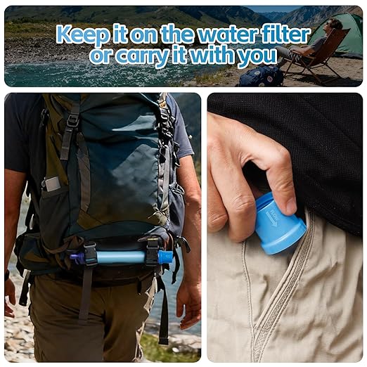 4 Pcs Water Filter Coupling Compatible with LifeStraw, Easy Drinking & Sharing, Unique Thread Fits 28mm Water Bottles & Bags, Portable Adapter Kit for Water Filtration System, Hiking Gear