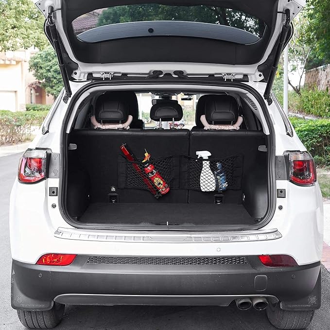 Universal Mesh Cargo Net Storage Net Wall Sticker Organizer Pouch Bag Storage Mesh Net for Car Trunk Storage Add On Organizers for Car Truck (24" x 9.5"（2 Packs)
