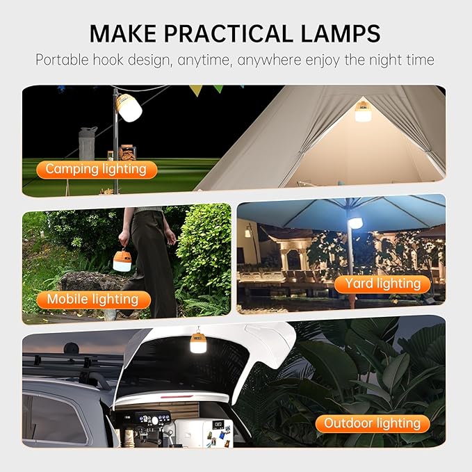Rechargeable Portable LED Camping Lantern,3000LM,10000mAh PowerBank, LED Tent Lights for Camping,Essential Waterproof Camping Light for Hiking, Camping Essentials,Hurricane Power Outage Lanterns
