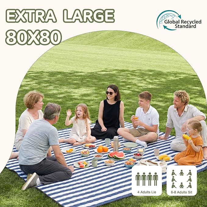 Genovega Waterproof Sandproof Beach Blanket Picnic Outdoor Mat Rug Extra Large Foldable Sand Free Big Giant XL Car Essential Roadtrip Gadget Rv Accessories Gear Must Haves Hiking Items Necessities