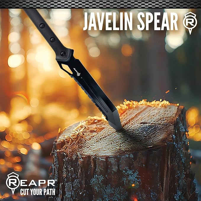 Reapr TAC Javelin Spear – 44″ Spear with 8″ Stainless Steel Blade and Nylon-Fiberglass Shaft for Outdoor, Throwing, and Utility Use