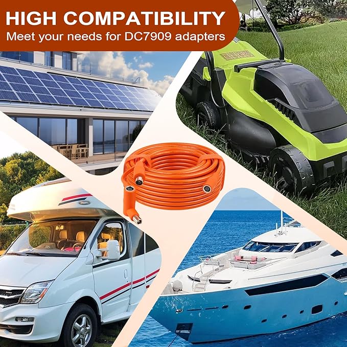 MOOKEERF 14AWG DC 8mm Extension Cable for Solar Panel 75FT,DC7909 Solar Panel Cable Female to Male with DC8020 Male Adapter Compatible with Aker,GZ Yeti,BLUETT,Jackery Portable Power Station - 75 Foot