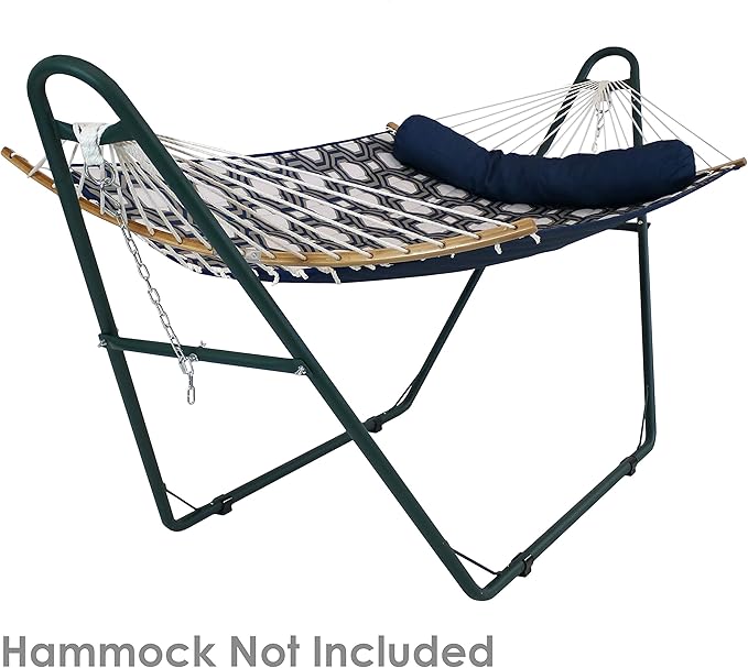 Sunnydaze Decor Universal Double Hammock Stand Only - 550-Pound Capacity - Heavy-Duty Hammock Stand for Outside - Fits 9 to 14 Foot Hammocks - Green