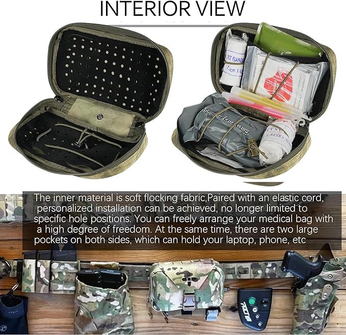 Ifak Pouch-Rapid Deployment Tactical MOLLE Trauma Kit Pouches, Quick Release Tear-Off Medical First Aid Kit Organiser with Red Immediate Identify for Emergency Surviva.