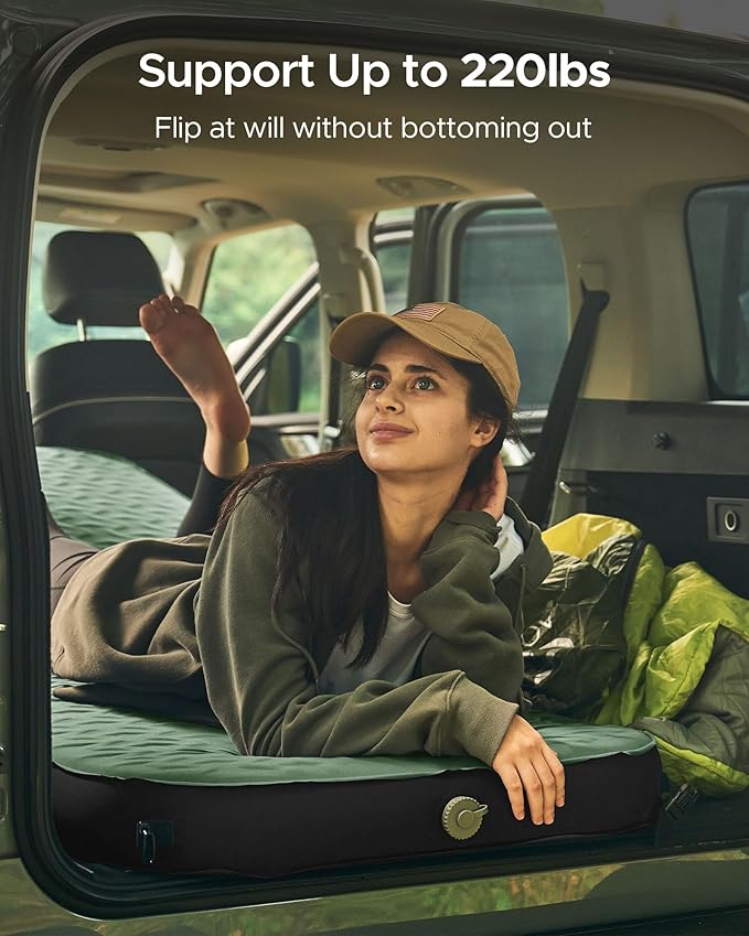 Acacia 4" Thick Self Inflating Sleeping Pad with Foam, Innovative Y-Shaped Telescopic Structure, Ultraportable Camping Air Mattress with Pump Sack, Easy Roll Up Sleep Bed for Travel Tent Car