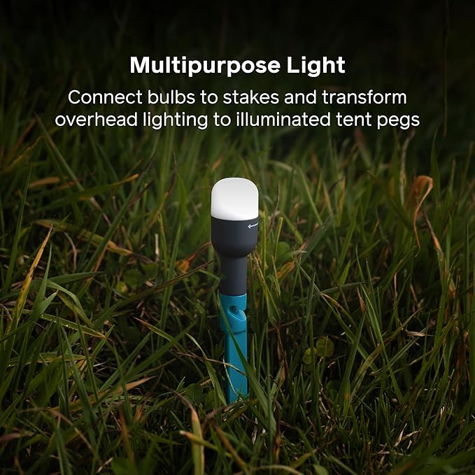 MPOWERD Luci Solar Site Lights: Stringless String Lights, Six Detachable Mini Camping Lights with Tent Stakes and Charging Case | Lights 1,000 sq ft | Rechargeable via Solar and USB | Lasts 20 Hours
