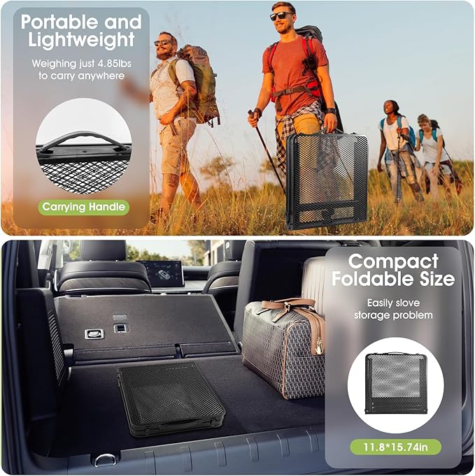 Ciavca Upgraded Folding Grill Table - Metal Portable Camping Table, 2 Height Adjustable Max 22", Lightweight Foldable for Outside BBQ 24"x15.8"