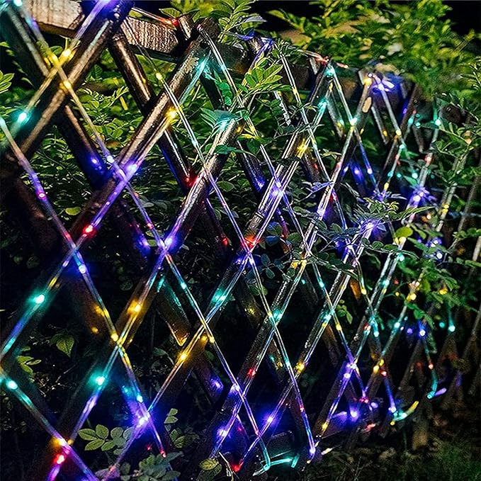 JMEXSUSS Trampoline Accessories 200 LED Trampoline Lights, 66ft IP 65 Waterproof Solar String Lights Outdoor, 8 Modes Solar Rope Light for Garden Yard Ladder Slide Tent Camp(Multicolor)