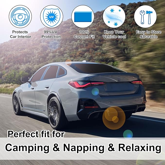 TINGLU Window Shades for BMW i4 M50 2022-2025 Accessories Car Side Full Windows Rear Triangular Windshield Sun Shade Sun UV Rays & Privacy Protection for Camping 7PCS