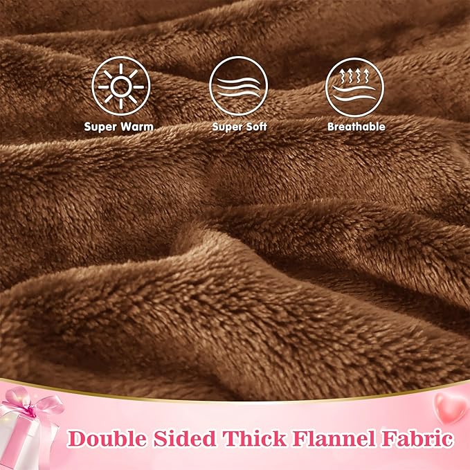 Waitu Wearable Blanket Sweatshirt Gifts for Women and Men, Warm and Cozy Giant Blanket Hoodie, Thick Flannel Blanket with Sleeves and Giant Pocket - Camel