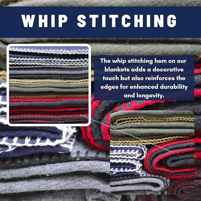 M MCGUIRE GEAR Heavy Duty Wool Blanket, Survival, Emergency, and First Aid Use – Mil-Spec, Fire Retardant, Durable Outdoor Wool Blankets for Camping. - Grey, (64 x 90 inches)