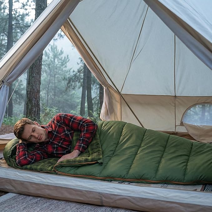 Naturehike Big & Tall Flannel Sleeping Bag for Adults, XXL Sleeping Bag for All Seasons, Machine Washable Sleeping Bags for Camping Hiking Hunting, Compression Sack Included