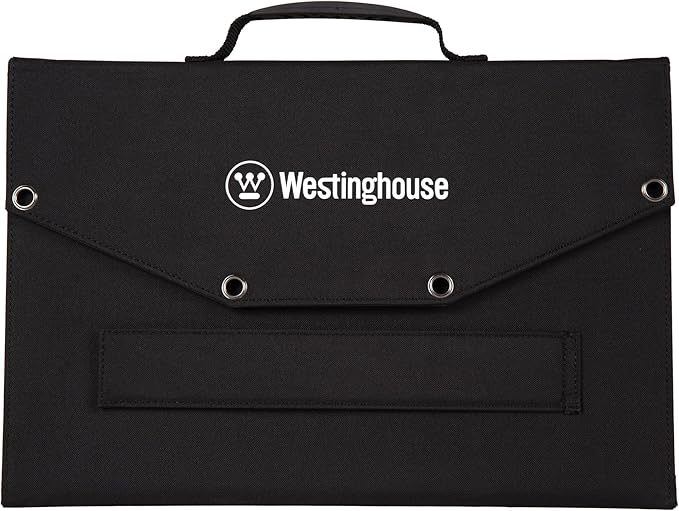 Westinghouse Portable 60W Solar Panel for Portable Power Stations, iPhone, iPad, Tablets, Laptop, with QC 3.0 USB and USB-C ports, DC Output, for Outdoors, Camping, RVs, and Travel,Black