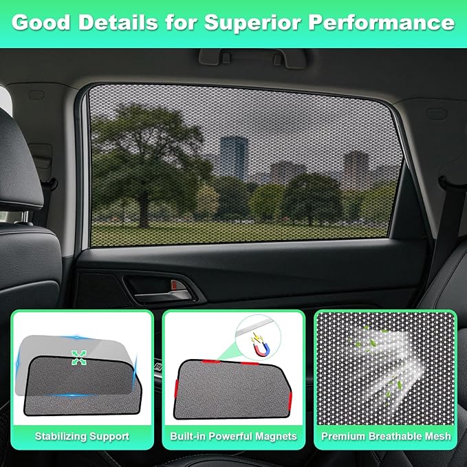 Car Window Shades for 2023-2026 Sportage - Rear Side Window Sun Shade for Baby, Breathable Mesh Car Privacy Window Covers, UV Protection and Heat Insulation for Road Trips, Napping, Camping